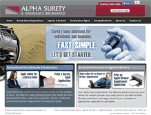 Tablet Screenshot of alphasurety.com